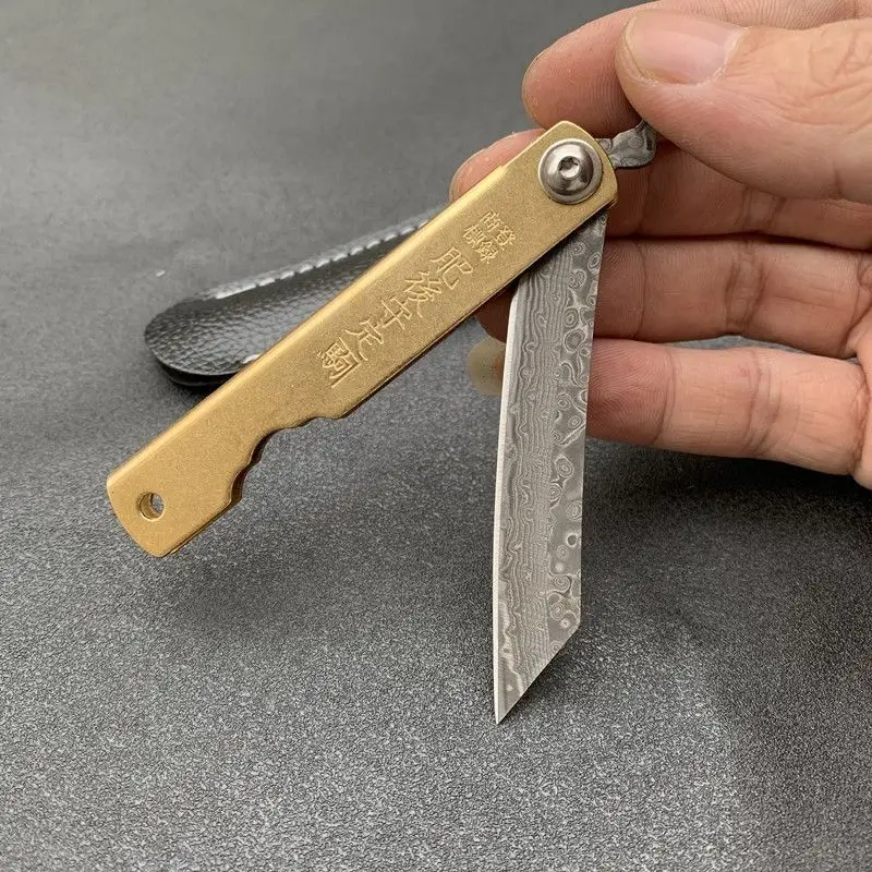 Woodworking In Japanese - Higonokami Japans mini-zakmes VG10 Damascus staal